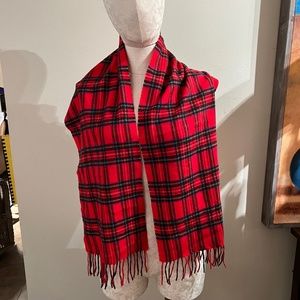 Vintage Hornes Red Plaid Scarf